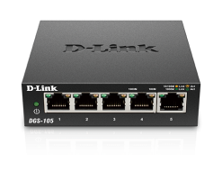 D-Link 友訊科技 5埠Gigabit 桌上型交換器 (金屬外殼) - DGS-105