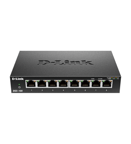 D-Link 友訊科技EEE節能桌上型網路交換器 8埠10/100/1000Mbps - DGS-108