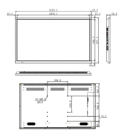 Dahua大華 49"FHD LCD 顯示器 HDMI/DVI/VGA/BNC/支持視頻環路/顯示屏 - DHL49(UK)