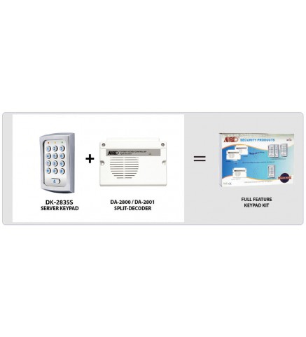 APO/AEI (DK-2835S+ DA-2801) 套裝組合全功能 3 組繼電器輸出密碼鍵盤 - DK-2835SS