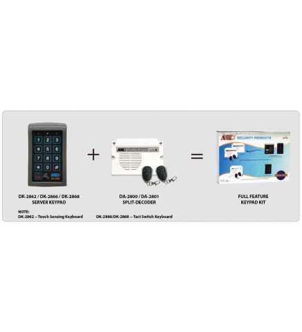 APO/AEI  (DK-2862S+DA-2800) 套裝組合全功能 3 組繼電器輸出 EM 卡+密碼鍵盤 + 無線遙控 - DK-2862SA