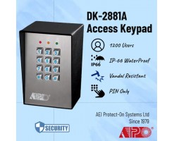 APO/AEI 12-24VDC 全功能 3 繼電器輸出 Die-Cast 強化密碼鍵盤(有 WIEGAND 碼輸出)  - DK-2881 A / B (P0)