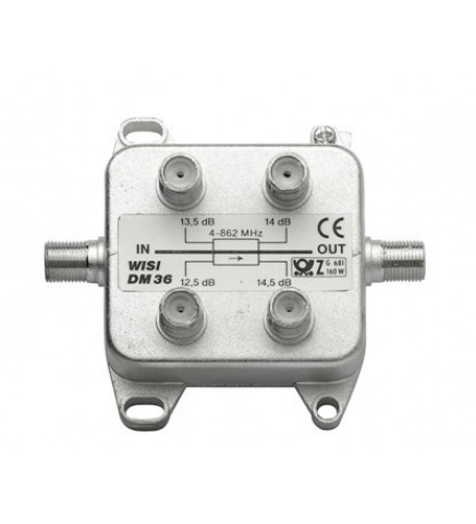 WISI德國偉視 四分支器,插入損耗1.5dB,分支損耗20.5dB,4-2050兆赫 - DM36/19