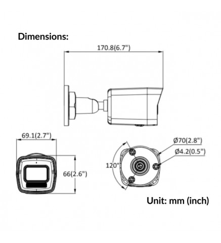 Hikvision海康威視 8 MP 智慧混合光固定子彈型網路攝影機 - DS-2CD1083G2-LIU(2.8mm)