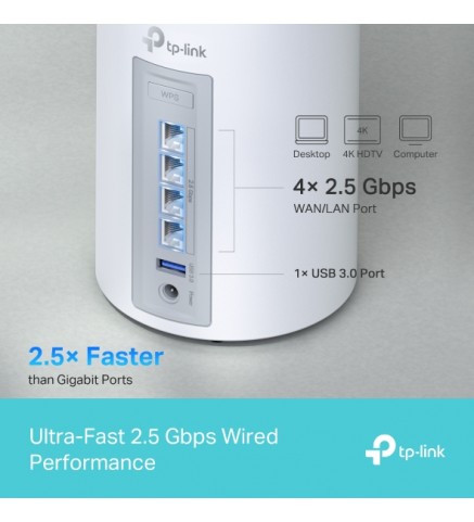 TP-LINK BE11000 全家庭 Mesh WiFi 7 系統/路由器 - Deco BE65(2-pack)