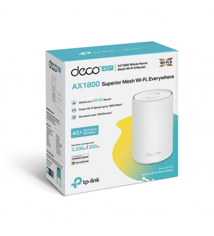 TP-LINK 4G+ AX1800 完整家庭 WiFi 6 系統 - Deco X20-4G