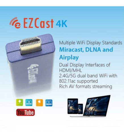 EZCast  - 4K快樂投屏無線顯示加密狗/無線電視棒 - EZCast D2