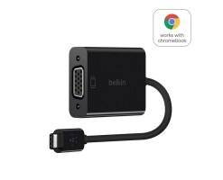 BELKIN貝爾金 - USB-C 轉 VGA 轉接器（可與 Chromebook 認證搭配使用） - F2CU037BTBLK