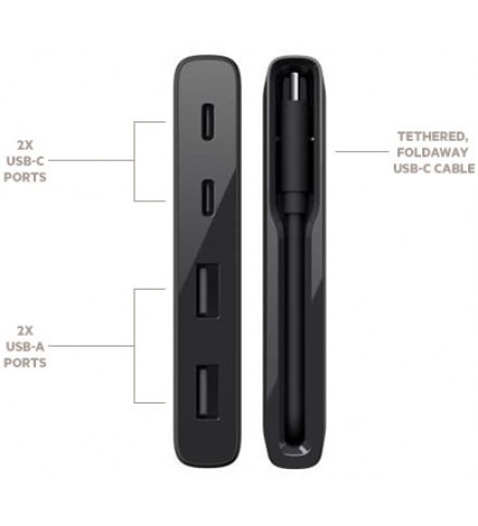 BELKIN貝爾金 USB-C 4 連接埠迷你集線器（USB Type-C） - F4U090BTBLK