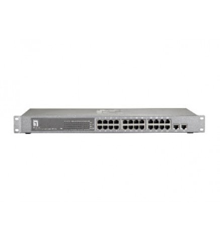 Level One 24 FE PoE Plus + 2 GE 帶 2 個組合 SFP 交換機 - FGP-2410