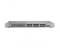 Level One 26 端口 PoE 交換機，2 個 GIG SFP/RJ45 組合，24 個 PoE 輸出 - FGP-2412