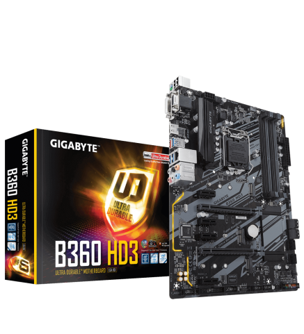 技嘉 GIGABYTE Intel B360超耐久主機板搭載可升級Intel® CNVi 802.11ac Wave2 2T2R無線網路插槽 - GA-B360M HD3