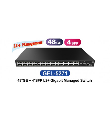 Level One 48 端口 GE+4*SFP 千兆網絡管理型交換機 - GEL-5271
