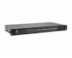 Level One 26 端口千兆 PoE 交換機，2 x SFP，24 PoE 輸出， 802.3at/af PoE，150W - GEP-2622W150