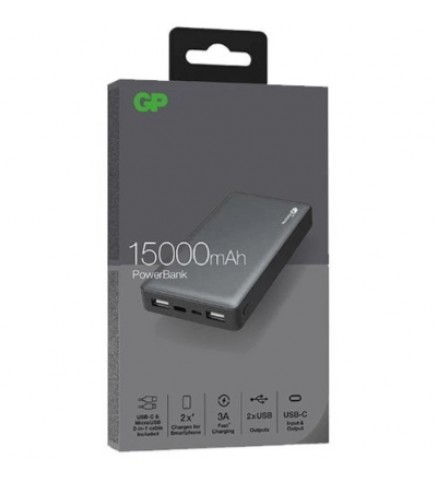 超霸GP 儲電寶 M系列 MP15 15000mAh - 金屬灰色  - GPACCMP15001