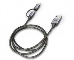 GP超霸 - 1米 2-合-1 USB 傳輸線 (Micro-USB + Ligtning) - GPACECB18003