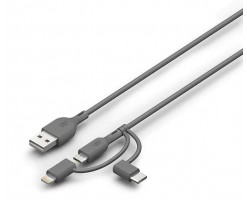 GP超霸 - 1米 3-合-1 USB 傳輸線 (Micro-USB + Ligtning + USB type C)  - GPACECB19002