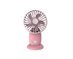 HongPAI - Mini portable fan (with stand base & neck ring)-Pink- HP-865