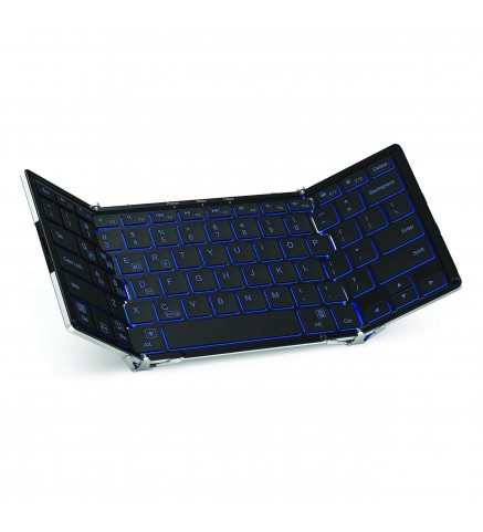 iClever 三色背光銀色三折疊藍牙鍵盤-IC-BK05 (三色背光) 銀色