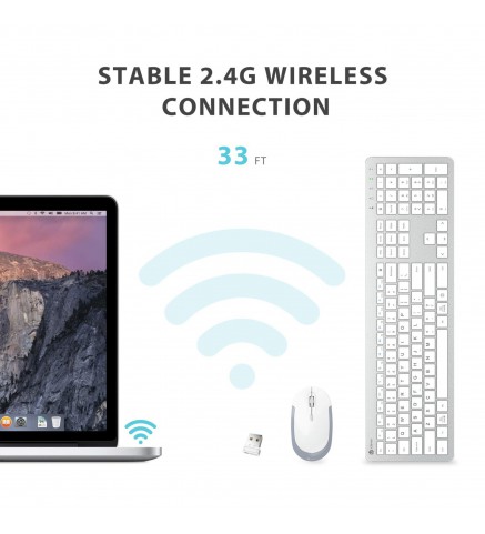 iClever WiFi 無線超薄鍵盤連滑鼠組合 白色 - IC-GK08 白色