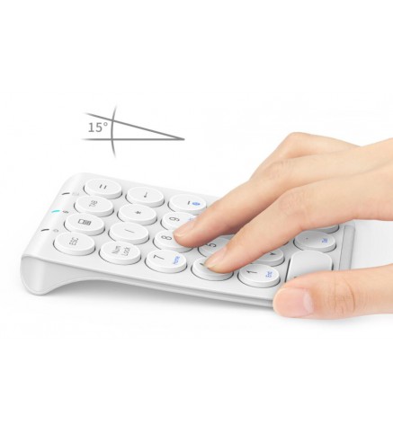 iClever 便攜式藍牙數字鍵盤 (白色) - IC-KP08黑色/白色 藍牙