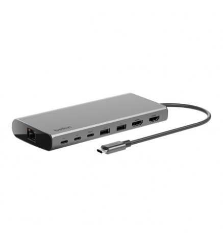 BELKIN貝爾金 Connect 通用 USB-C 8 合 1 雙 4K 顯示集線器 - INC015BTSGY-CZ