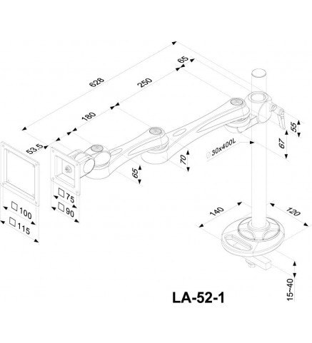 Modernsolid - 符合人體工程學的顯示器臂 (LA-52-2)