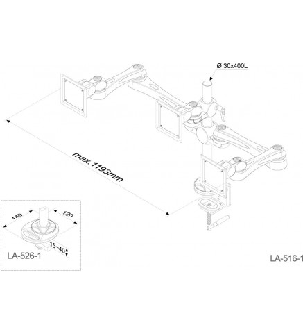 Modernsolid - 多顯示器臂（LA-526-1）