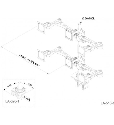 Modernsolid - 多顯示器臂（LA-528-1）