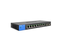 LinkSys 8 連接埠託管千兆乙太網路交換機，具有 2 個 1G SFP 上行鏈路，符合 TAA/交換器 - LGS310C-EU