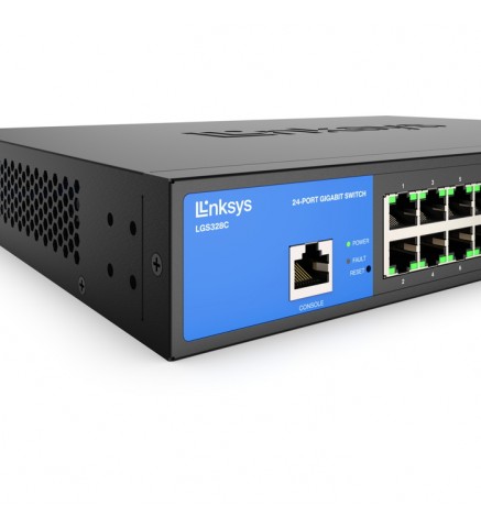 LinkSys 具有 4 個 10G SFP+ 上行鏈路且符合 TAA 要求的 24 連接埠託管千兆位元乙太網路交換機/交換器 - LGS328C-EU