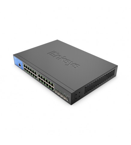 LinkSys 具有 4 個 10G SFP+ 上行鏈路且符合 TAA 要求的 24 連接埠託管千兆位元乙太網路交換機/交換器 - LGS328C-EU