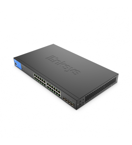 LinkSys 24 連接埠託管千兆位元 PoE+ 交換機，具有 4 個 10G SFP+ 上行鏈路 410W TAA 相容/交換器 - LGS328MPC-EU