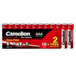 Camelion - AAA高能鹼性電池 (12粒, 補充裝) - LR03-SP10+2