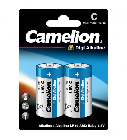 Camelion - Digi 鹼性C 號電池 (2粒 , 咭裝) - LR14-BP2DG