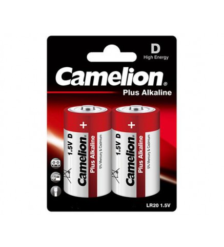 Camelion - D 號高能鹼性電池 (2粒, 咭裝) - LR20-BP2