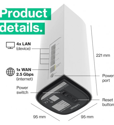 Linksys Velop Pro 7 三頻 BE11000 認知網狀路由器 2件裝 - MBE7002-AH