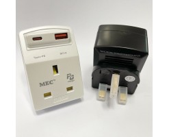 MEC日本剛 - 3 位13A插蘇 - 英規方型三腳插座三個 + 1port USB + 1port Type-C - 珍珠白 - N13USB3A (PEARL WHITE)