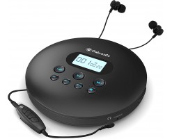 Majority CD100 Portable CD Player-Bluetooth & In-Car Connectivity - BLACK - Oakcastle CD100 Black/Clear