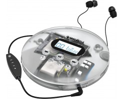 Majority CD100 Portable CD Player-Bluetooth & In-Car Connectivity - Clear - Oakcastle CD100 Black/Clear