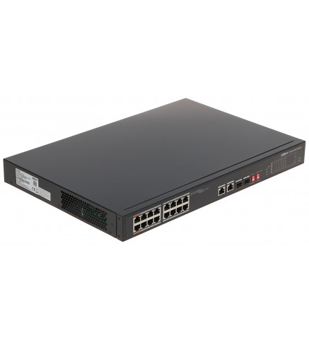Dahua大華 100 Mbps 雙端口上行鏈路非託管 PoE 交換機/交換器 - PFS3218-16ET-135