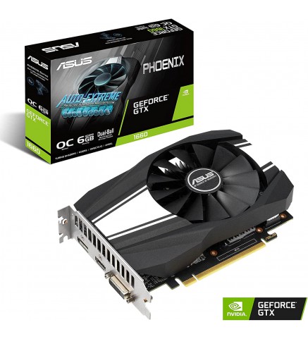 ASUS 華碩 Phoenix GeForce® GTX 1660 OC 版 圖形卡/顯示卡 6GB GDDR5 以高刷新率獲得 FPS 優勢，毫不費力 - PH-GTX1660-O6G