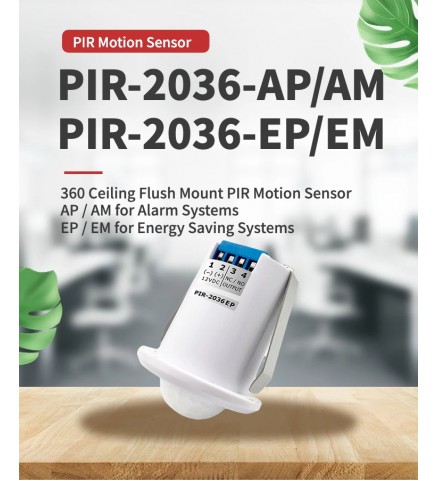 APO/AEI 紅外線行動探測器 – 天花陷入式 - PIR-2036 EM
