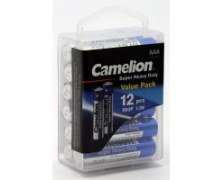 Camelion - AAA高能碳性電池 (12粒, 硬盒裝) - R03P-PBH12