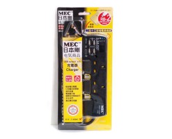 MEC日本剛 - 2位獨立開關插蘇/拖板帶4個 USB 充電插位 - 6呎 / 黑色 / 4 x USB 輸出 3.6A，時間掣 - RB2USBT/6' BLACK