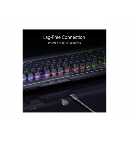 ASUS 華碩 RGB 無線機械式電競鍵盤-紅軸-ROG CLAYMORE II (紅英)