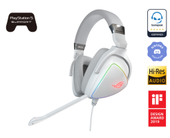 ASUS 華碩 搭載 Hi-Res ESS Quad-DAC 的 RGB 電競耳機 - ROG DELTA WHITE