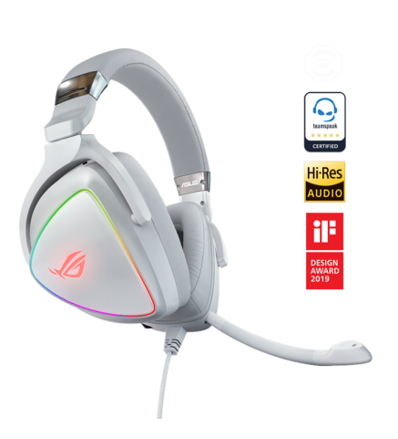 ASUS 華碩 搭載 Hi-Res ESS Quad-DAC 的 RGB 電競耳機 - ROG DELTA WHITE