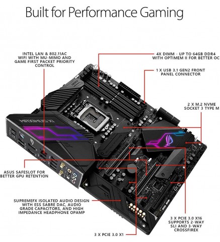 華碩ASUS 英特爾Z390 ATX遊戲主板/主機板 - ROG MAXIMUS XI HERO