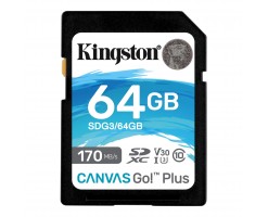 Kingston金士頓 Canvas Go!Plus SD 快閃記憶體卡 64GB - SDG3/64GB